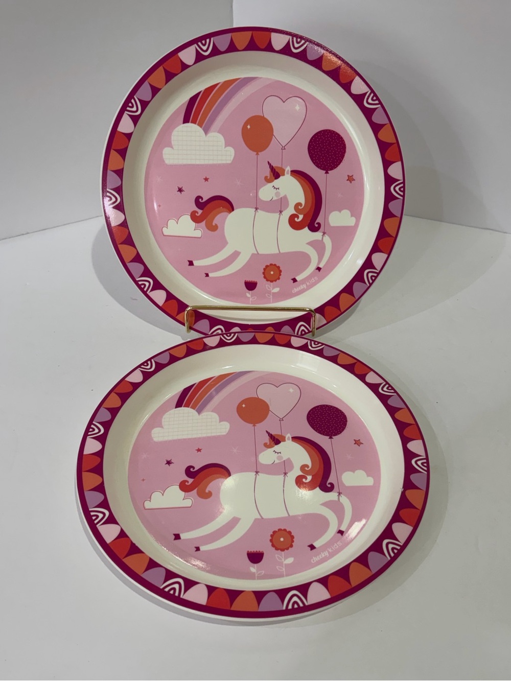 Cheeky Kids Pink Unicorn Plates - Set of 2